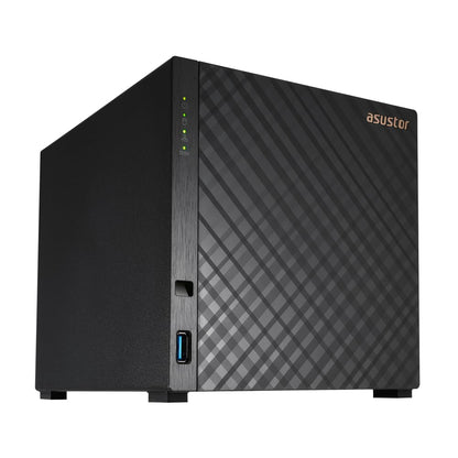 Asustor AS1204T 4-Bay NAS Network Attached Storage, Quad-Core 1.7GHz CPU, 2.5GbE, 1GB DDR4, Metal, Black