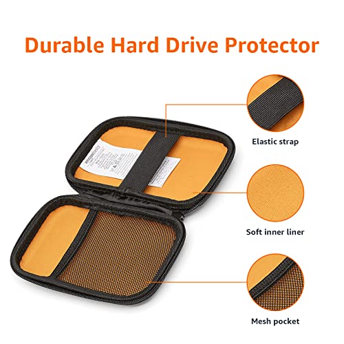 Amazon Basics 5.3 x 3.5 x 1.2 inches Black Plastic Carrying Case for External Hard Drives