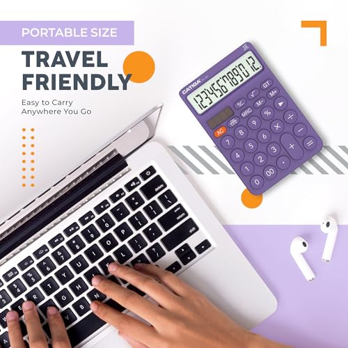 CATIGA 12 Digit Desktop Calculator SD-1292 LCD Display Plastic Purple