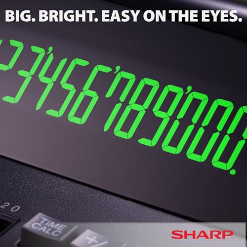 Sharp 12-Digit EL2196BL Printing Calculator A/C Powered 0.47" LCD Fluorescent Display Office