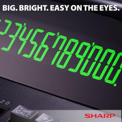 Sharp 12-Digit EL2196BL Printing Calculator A/C Powered 0.47" LCD Fluorescent Display Office