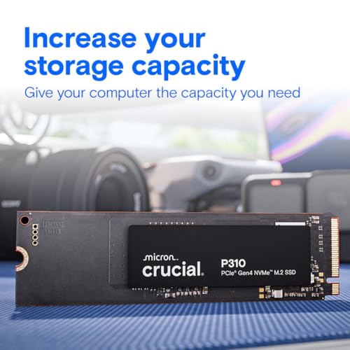 Crucial 1TB CT1000P310SSD801 SSD PCIe Gen4 NVMe M.2 2280 Up to 7100MB/s Read 6000MB/s Write