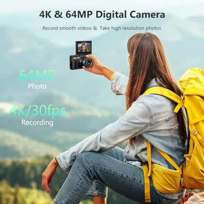 VJIANGER W08 64MP 0.033s - 1s CMOS Digital Camera Point & Shoot