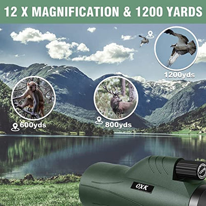 OXK 12x56 12x56 Monocular Manual Focus Prism Fixed Mount Fully Multi-Coated