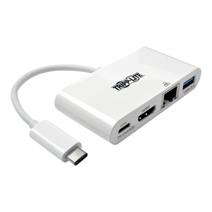 Tripp Lite USB-C Multiport Video Adapter Converter, HDMI 1080p, USB-A 3.2 Gen 1, USB-C PD, Gigabit Ethernet, 4 Ports, Model U444-06N-HGU-C