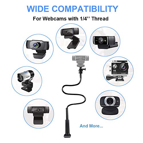 JCWINY 30 Inch Webcam Stand 762409116668 Black Clamp Mount