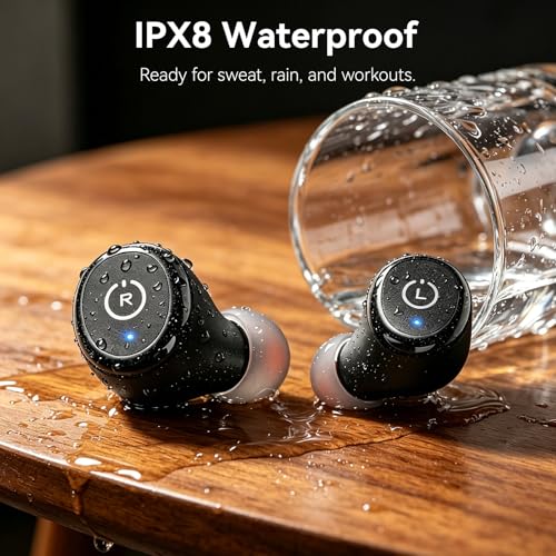 TOZO T10 Wireless Earbuds Bluetooth 5.3 Connectivity, IPX8 Waterproof, Ergonomic Design, 55 Hours Playtime, Wireless Charging Case