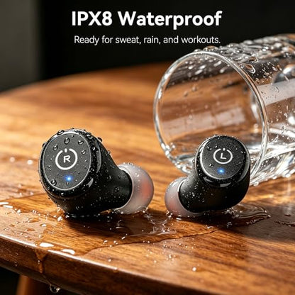 TOZO T10 Wireless Earbuds Bluetooth 5.3 Connectivity, IPX8 Waterproof, Ergonomic Design, 55 Hours Playtime, Wireless Charging Case
