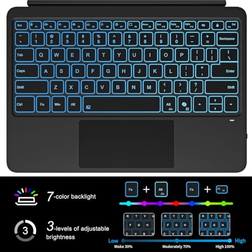Sooguard 12-inch Surface Pro Keyboard Model: Surface Pro 12 Keyboard Bluetooth Wireless with Backlit Features