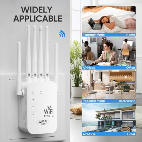 WERCHTAY WiFi Extender 2026 2.4GHz 12800ft Compatible Devices: Smartphones, Tablets, Printers
