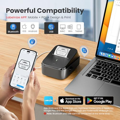 ETIKEZ 2 Inch PM260 203 x 203 dpi Thermal Label Maker - Print Only - Single Tray