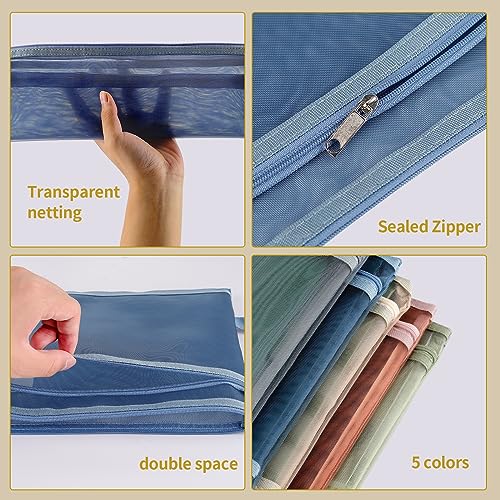 TrueLux 2L-10A4 TR Mesh Zipper Pouch Bags, Nylon, 3 kg Load Capacity, 10 Pack