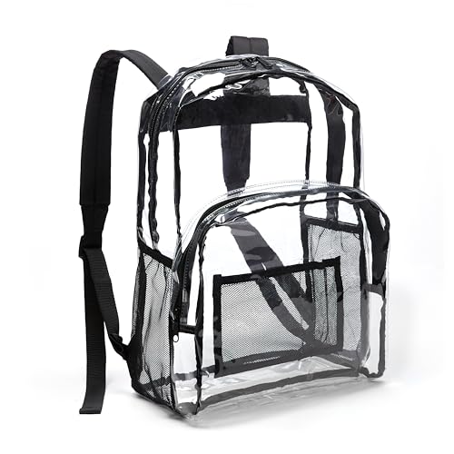 Amazon Basics 17" x 7" x 13" School Backpack, Clear, Daypack Design, Sports Theme