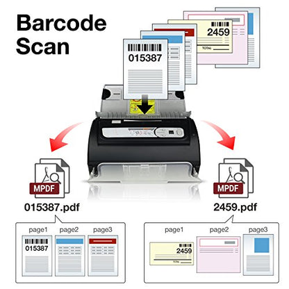 Plustek PS186 Document Scanner 600 DPI USB CIS 50-Sheet Capacity