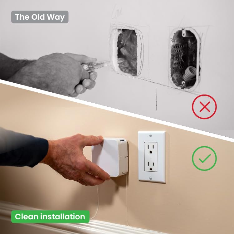 InvisiLight Home Fiber Kit with Media Converters - Model NVSLGHTRSI-D-SCUSCU-1-NAM-W600-40M MEDIA - Indoor - Wired Connection - 40M Fiber Length