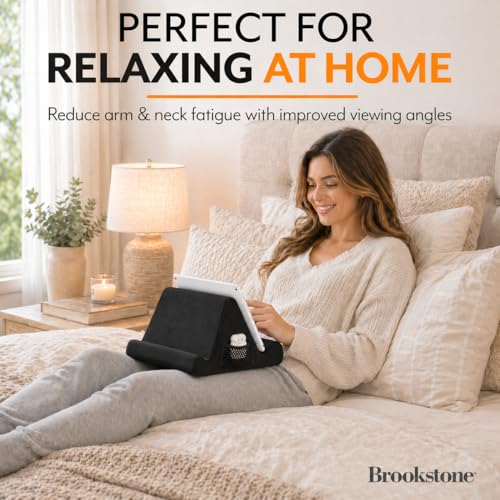 Brookstone 10 x 6 x 10 inches BK1637 Tablet Holder Black Memory Foam Plush
