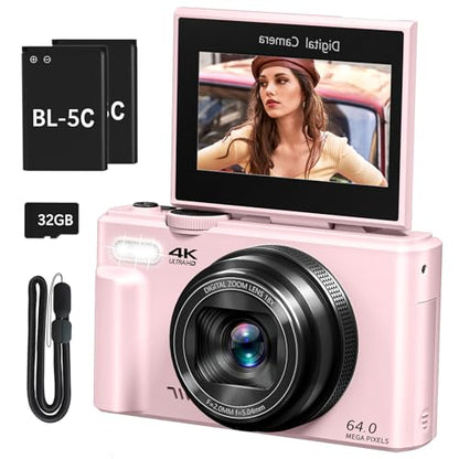 YYKLNYP Compact WD08 64MP 1080p/4K UHD 1/2.5-inch Digital CMOS Camera