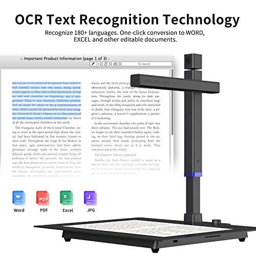 CZUR 16.5x11.7 inches Shine Surface Pro 4608x3456 Document Scanner