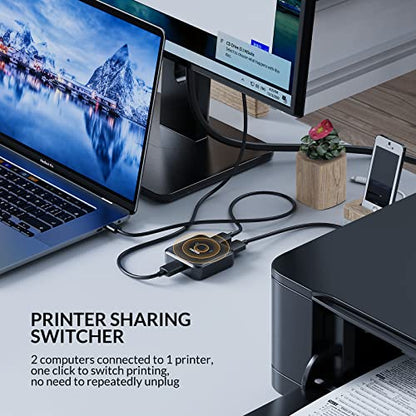 iDsonix USB 3.0 Switch 1 in 2 Out 5Gbps Bi-Directional with 3 Ports Aluminum Enclosure Model U3S01