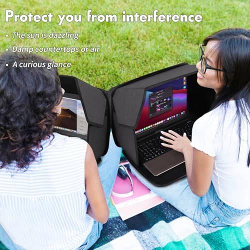 Yumt 14 Inches Laptop Sun Shade Soft Fabric Portable Privacy Shield