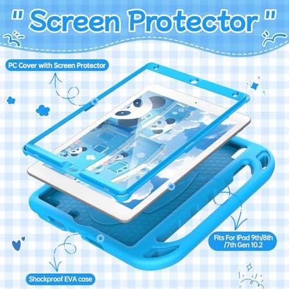 BMOUO 10.2 Inch iPad 9th/8th/7th Generation Case with Built-in Screen Protector