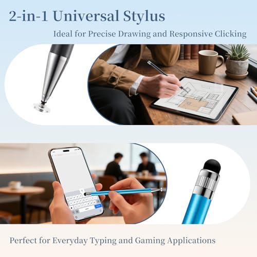 ChaoQ 2-in-1 Stylus Pen C3081 Touchscreen Pen Set 6 Count Aluminum