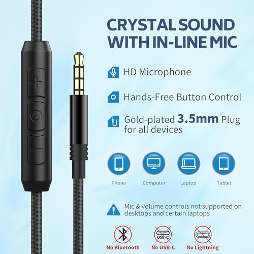 COOSII AC01 3.5mm Wired Over-Ear Headphones with Microphone