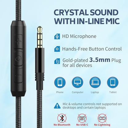 COOSII AC01 3.5mm Wired Over-Ear Headphones with Microphone