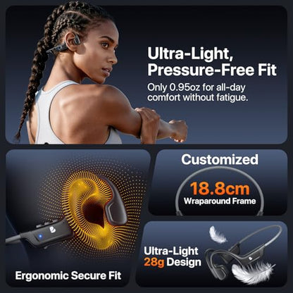 Bayhanc Open Ear Wireless Headphones T06 Bluetooth 5.4 10 Hours Battery Life 16mm Audio Driver