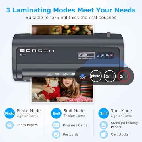 BONSEN 100 Count A4 Laminator B101A, Thermal Laminating Machine