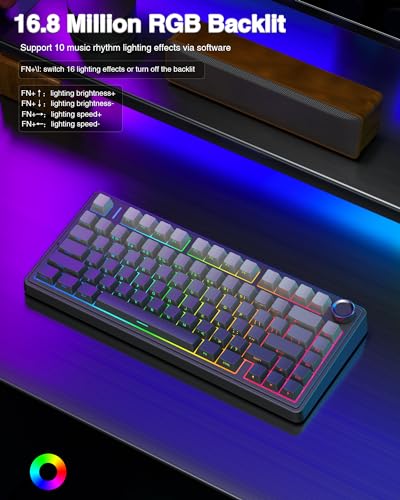 AULA F75 Pro Wireless Mechanical Keyboard Model F75 Pro, 81-Key Layout, 2.4GHz/USB-C/BT5.0 Connectivity, Hot-Swappable
