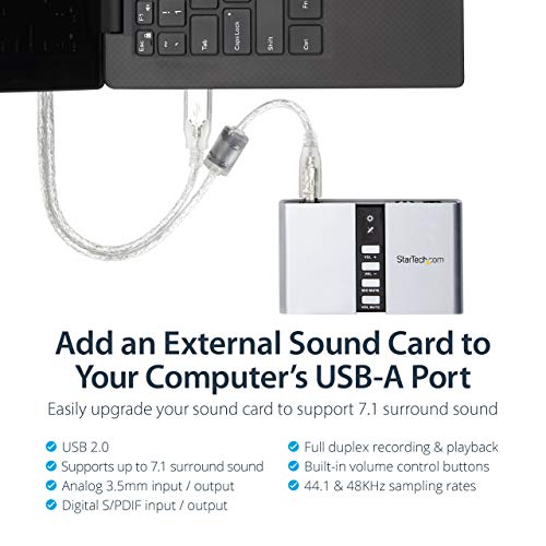 StarTech.com 7.1 USB External Sound Card ICUSBAUDIO7D