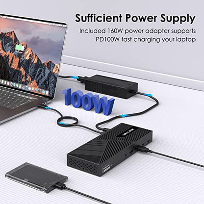 WAVLINK WL-UG69PD25PRO-US Triple Monitor Docking Station 4K@60Hz DisplayPort USB C