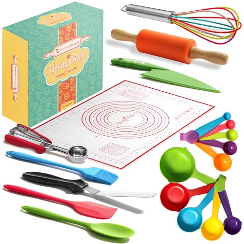 Culinary Couture Child-Size Young Chefs Baking Tool Set 19 Pieces Baking Supplies