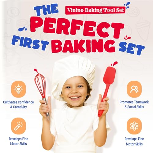 Vinino 9x8x2.5 inches KBS-SET Kids Baking Supplies Non-Toxic Dishwasher Safe