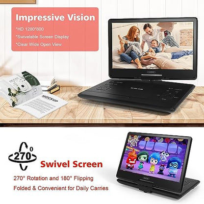 PJGCWB 14.1" PD-1401 1280x800 LCD Portable DVD Player
