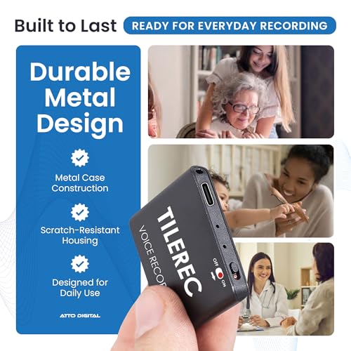 attodigit@l 1.6 Inch TileRec Audio Recorder Digital 64 GB MP3 USB 3.1