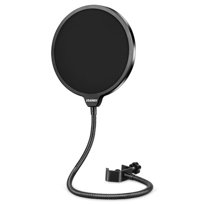 Aokeo 1 Count 6269 Mic Pop Filter Dual Layered Flexible Gooseneck Clamp