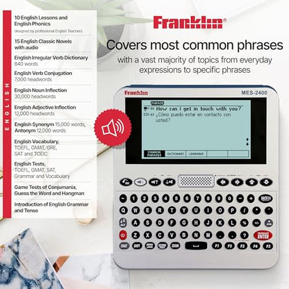 Franklin 6.73 x 6.46 x 1.14 inches MES-2400 Digital Talking Dictionary Multi-Language Translator