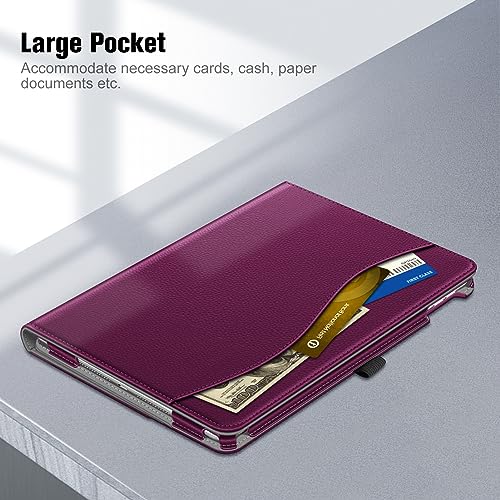 FINTIE Case for iPad 10.2 Inch (Model: EPAK045US) - Purple - Hard Enclosure - Multi-Angle Viewing - Adjustable Stand - Auto Sleep/Wake - Card Slots