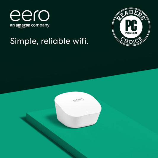 Amazon eero Mesh WiFi Router 550 Mbps Coverage Up to 1500 sq. ft. Single Unit WiFi Router