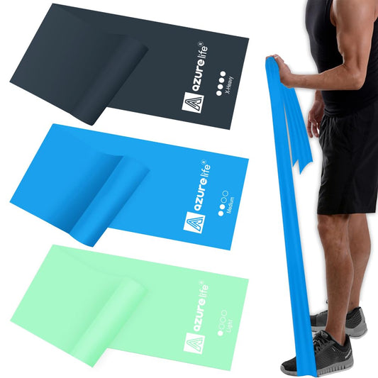 A AZURELIFE 3 Count 1 Non-Latex Resistance Bands Light Medium X-Heavy Exercise Bands