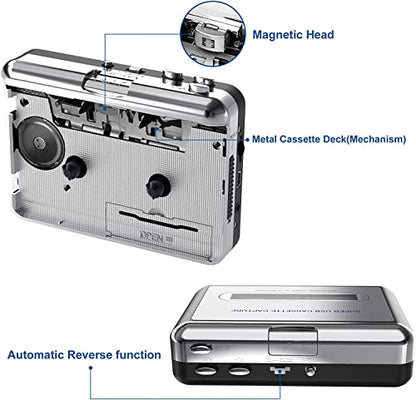 DIGITNOW 1 Count BR602 Stereo Cassette Tape to MP3 Converter USB Interface