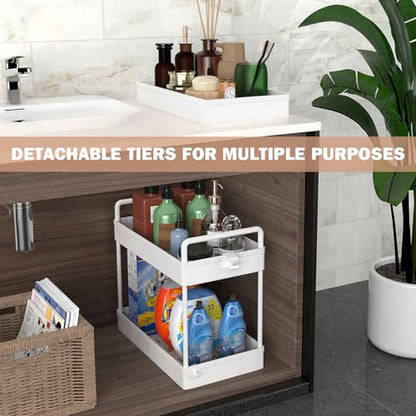 Ronlap 3-Tier Rolling Storage Cart RLSU302WWE-EU White Plastic Utility Organizer