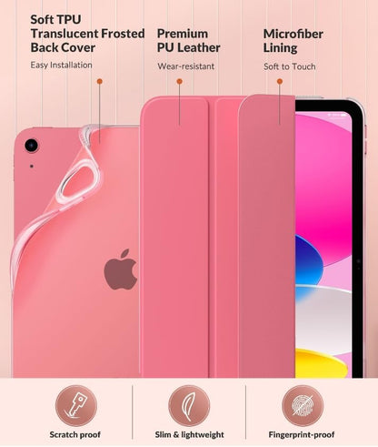 MoKo iPad Case 11th Gen 2025/10th Gen 2022 A3354/A3355/A3356/A2696/A2757/A2777 Soft TPU Case with Auto Sleep/Wake Feature