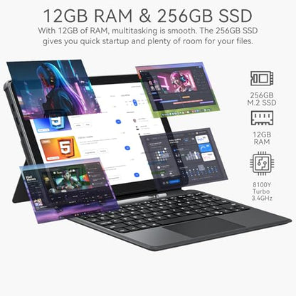 Moxalc 10.1" UL101Y 1280x800 60Hz LCD 2-in-1 Tablet Laptop