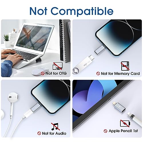 TechMatte 2 Pack USB C to Lightning Adapter Model CB4372D6 2.2A Charging Data Transfer for iOS Devices