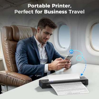 TATTMUSE A28U Portable Thermal Printer, 203 DPI, Monochrome, Bluetooth Connectivity, Lightweight 585g