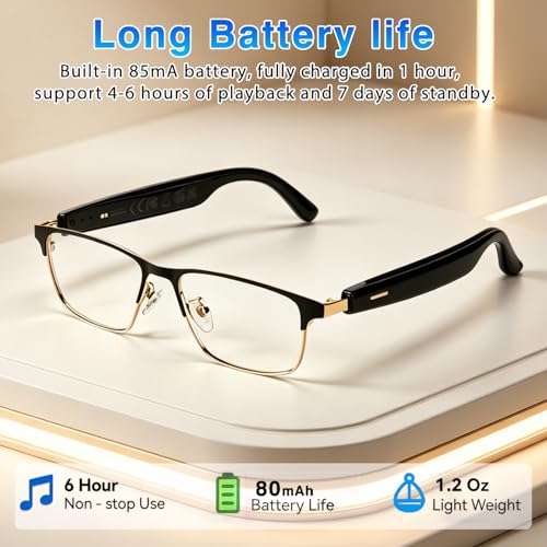 OICIIDO Bluetooth Smart Glasses C1FF32596FBB 164 Languages AI Translation Waterproof IP67 Touch Control Unisex