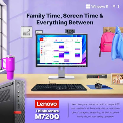 Lenovo ThinkCentre M720Q Mini PC | Windows 11 Pro | Intel Core i5-8400T | 16GB RAM + 500GB SSD | 1920x1080 | Micro Desktop Computer